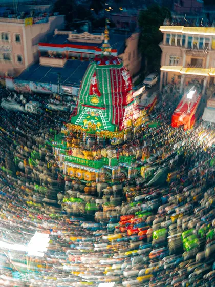 The Rath Yatra in Puri isn't just a festival, it's a wave of pure devotion. I used a slow shutter speed to capture the energy of thousands of people moving as one, a truly spiritual experience.