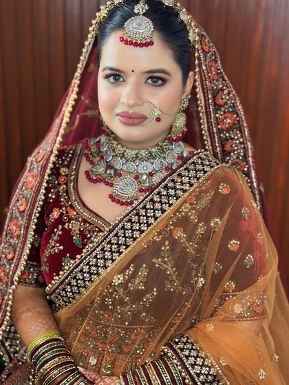 Another angle of this beautiful bride, showcasing how the makeup looks from a distance.