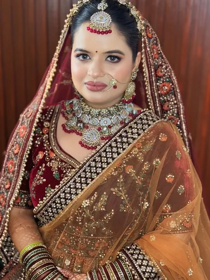 Another angle of this beautiful bride, showcasing how the makeup looks from a distance.