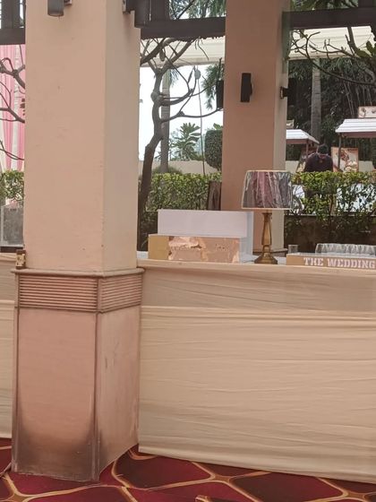 A simple yet elegant bar setup for a daytime event, showing how we can create a functional and stylish bar in any space.