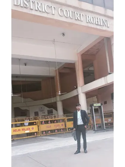 Outside the District Court in Rohini. While I handle cases at the highest level, I am equally dedicated to representing clients in district courts across Delhi-NCR, ensuring justice is accessible to all.