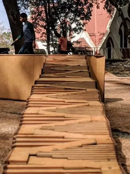 A close-up of the architectural model for The Steps, highlighting the texture and form of the proposed design. Our process is rooted in careful planning and visualization to ensure the final result is both beautiful and practical.