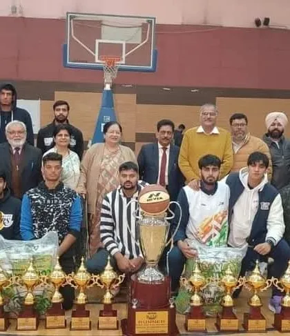 The runner-up team being felicitated with their trophies. My management service ensures that all participating teams, not just the winners, are honored for their sportsmanship and effort throughout the championship.