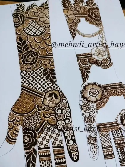 A comparison of two different hand designs on a practice sheet. This is a great exercise for students to explore different styles and compositions.
