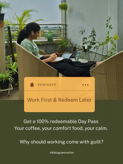 Enjoy the fresh air while you work on our rooftop. With our 100% redeemable Day Pass, your coffee and comfort food are on us, making your workday both productive and guilt-free.