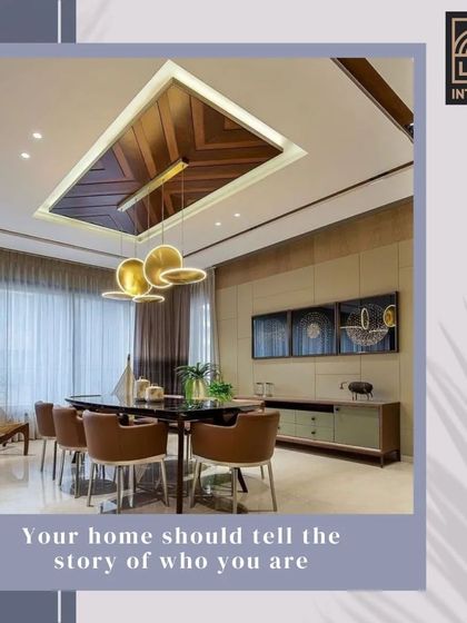 Your home should tell your story. This elegant dining space is defined by its stunning wooden ceiling detail and contemporary chandelier, creating a perfect setting for memorable family dinners.