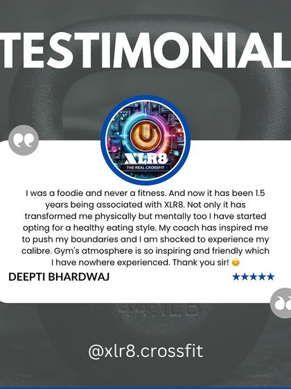 Deepti's testimonial is special. She started as a self-proclaimed 'foodie' and never a gym person, but now she has transformed both physically and mentally. This is the goal for all my clients.