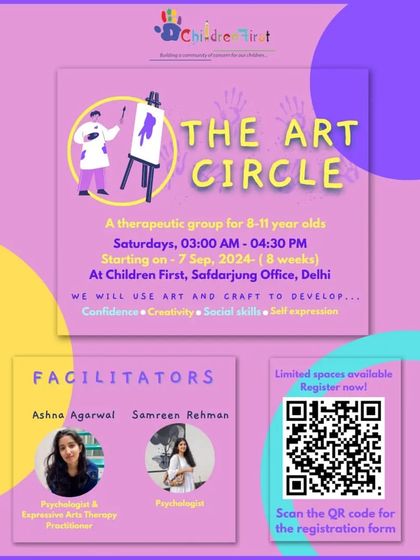 We are excited to announce The Art Circle, a therapeutic group for 8-11 year olds. Using art and craft, we help children develop confidence, creativity, social skills, and self-expression in a supportive group setting.