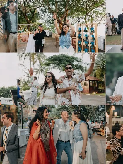 A collage of pure, candid joy. These photos capture the unscripted moments of laughter and celebration with family and friends, telling the story of a day filled with love and happiness.