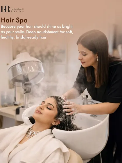 The journey to "I do" should be relaxing. My pre-bridal hair spa is designed to deeply nourish and prepare your hair for the big day. It includes a gentle steam treatment and a soothing massage to ensure you and your hair are glowing.