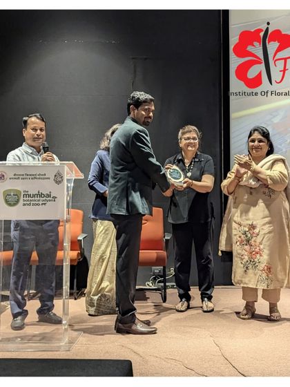 Another shot of our team being recognized for our participation in the prestigious Rani Baug Flower Exhibition. We are grateful for these opportunities to share our love for floristry with the wider community.