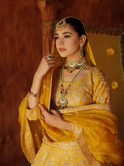 Golden hour goodness. This is from a professional shoot where I created a warm, glowing makeup look to complement the yellow lehenga and the beautiful evening light.
