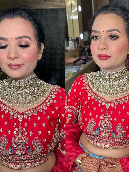 Nude lip or bold red? This collage shows how changing the lip color can completely transform a makeup look, from soft and subtle to bold and glamorous.