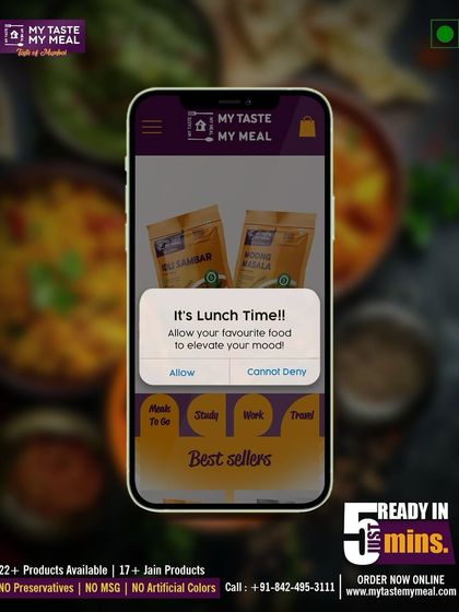 It's Lunch Time! Allow your favorite food to elevate your mood. My meals are just a click away.