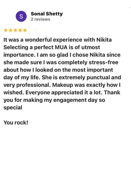 "Completely stress-free." Punctuality and professionalism are key to ensuring my brides have a relaxed and wonderful experience.