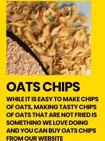 While it's easy to make chips from oats, making them tasty and not fried is our specialty. You can buy our delicious baked Oats Chips directly from our website.