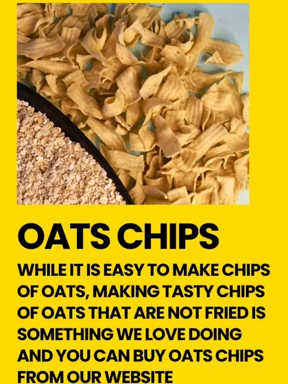 While it's easy to make chips from oats, making them tasty and not fried is our specialty. You can buy our delicious baked Oats Chips directly from our website.