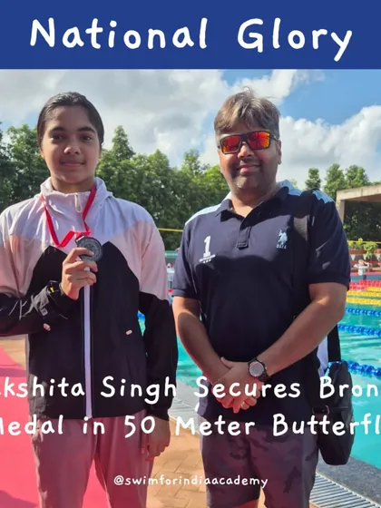 Lakshita Singh with her bronze medal from the CBSE National Championship for the 50m Butterfly. Competing at the national level is an achievement in itself.