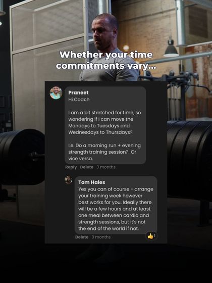 Life gets busy. This client needed to adjust their training days, and we provided guidance on how to do it effectively. The program works for you, not the other way around.