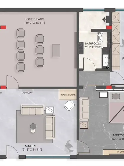 The 'After' floor plan for Project M&M, illustrating our transformation. We redefined the single large room into three distinct zones: a multi-purpose living area, a private bedroom, and a luxurious walk-in wardrobe that connects to a single, elegant ensuite.