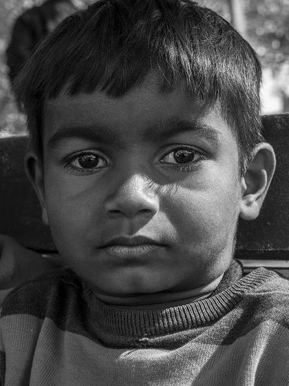 Another close-up portrait from my travels in Punjab. The sharp focus on his eyes makes this black and white photo feel very intimate and powerful.