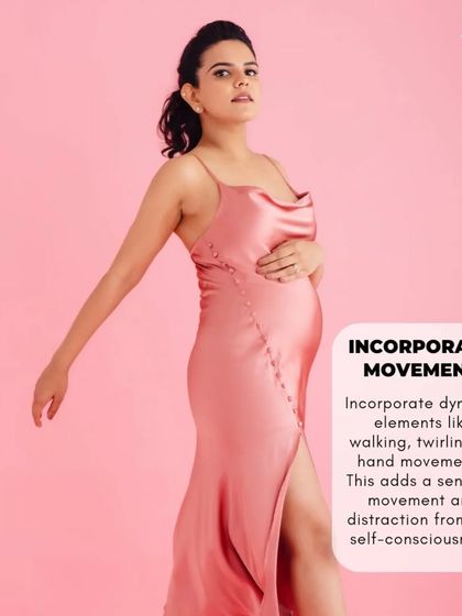 A tip on incorporating dynamic movement like walking or twirling to reduce self-consciousness and create natural-looking photos.