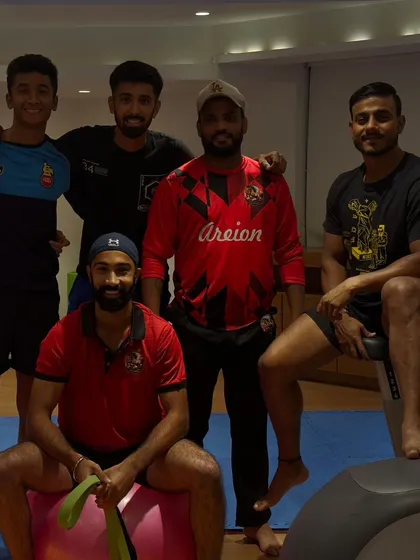 A post-session photo with some of the players. The grind is tough, but we do it together.