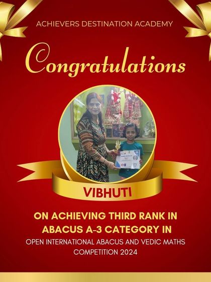 Achievers Destination Academy - Mental Math & Speed Calculation Our Star Achievers: Competition Winners & Graduates photo 57