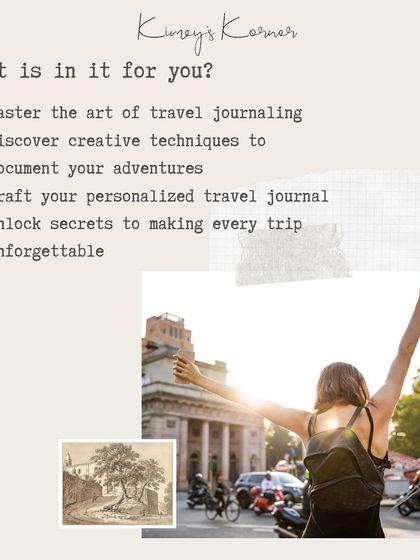 Love traveling? Then you'll love my travel journaling workshop. I'll teach you how to master the art of documenting your adventures, from creative techniques to personalized layouts.