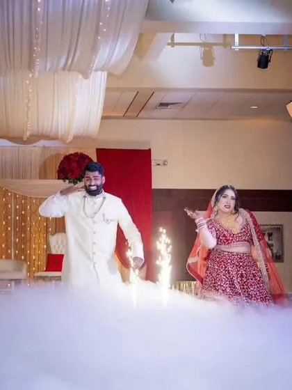 Pure energy and joy during a first dance. We teach steps that are not just beautiful but also fun, ensuring you enjoy every second of your performance, as seen with this happy couple in the USA.