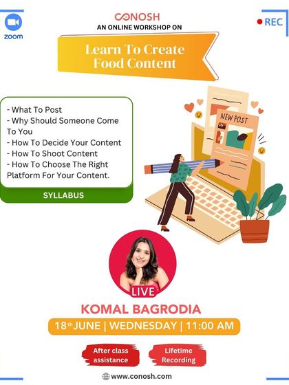 Conosh - Online Culinary Workshops Grow Your Food Business photo 5