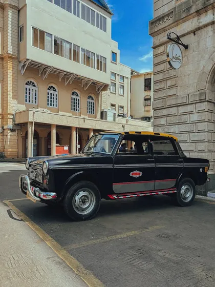 Another angle of the iconic Premier Padmini taxi, a symbol of Mumbai that is slowly disappearing from the streets.
