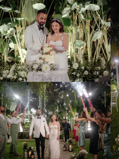 A duplicate of 258, capturing the joy and celebration of the cake-cutting and sparkler entrance.