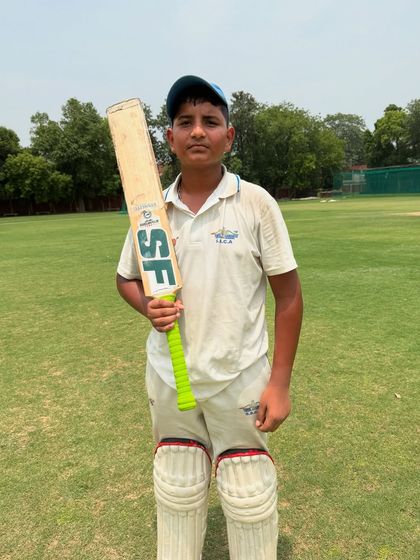 Well played Yuvraj Singh, posing with his bat after a magnificent century. Scoring 106 runs is a fantastic achievement for any young batsman.