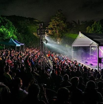 The audience at the Bengaluru Ganesh Utsava, undeterred by the rain. It was a magical night, and I am so grateful for the surreal experience of sharing music with such a dedicated audience.