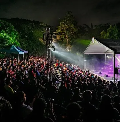 The audience at the Bengaluru Ganesh Utsava, undeterred by the rain. It was a magical night, and I am so grateful for the surreal experience of sharing music with such a dedicated audience.