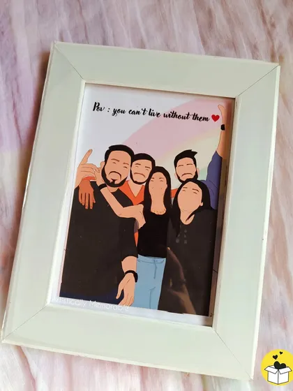 "Find your tribe and love them hard." This group illustration captures a fun moment between friends, showcasing how I can create artwork for your entire squad.