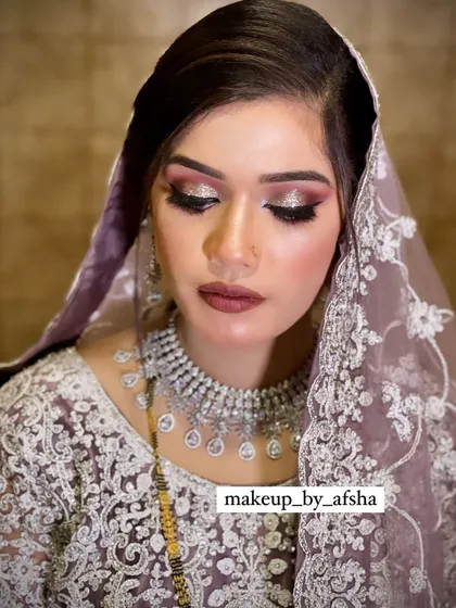 A portrait showing the full face with this glamorous eye makeup.
