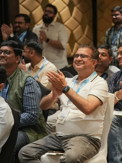 The faces of an engaged and entertained audience. This shot from a corporate show in Mumbai captures the smiles and applause that fuel my performance.