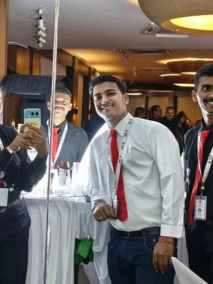 My dream team in action. We work together seamlessly to manage the bar, interact with guests, and keep the good vibes flowing.