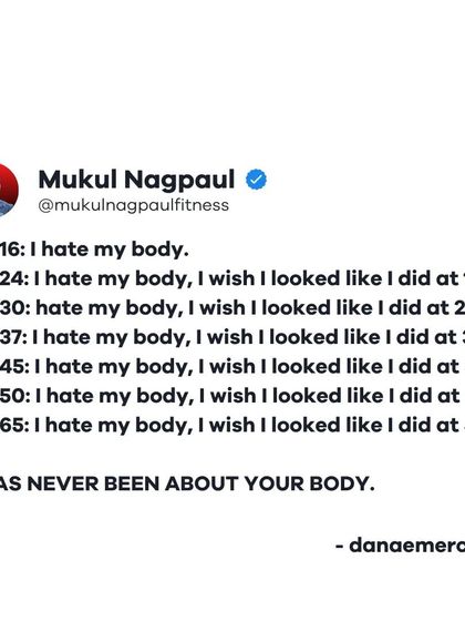 A poignant post showing the cycle of body dissatisfaction through the ages. The message is clear: it has never been about your body. It's about breaking the cycle and embracing self-love at every stage of life.