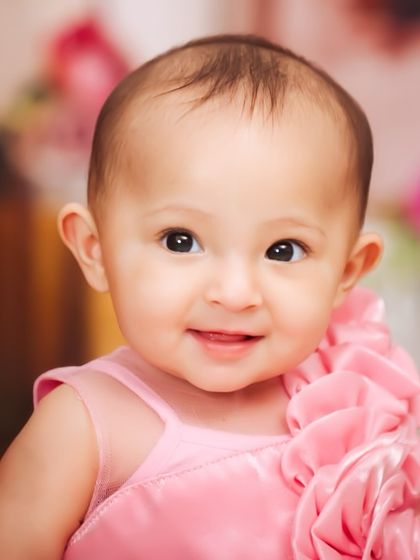 A sweet and simple close-up portrait of a baby girl. I focus on capturing their delicate features and innocent expressions during these sitter sessions.