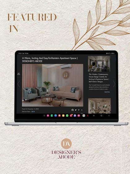 A snapshot of our feature on a laptop screen, showcasing our project on TheArchitectsDiary.com. It's always rewarding to see our work shared with a wider design community.