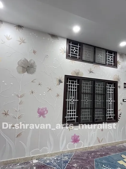 The skills you learn aren't just for a small board. This is how I apply the same texture art techniques to create massive, room-transforming murals for my clients.