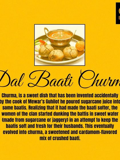 The story of Dal Baati Churma, part three. The sweet Churma was invented by accident when a cook poured sugarcane juice into some baatis, making them soft and delicious.