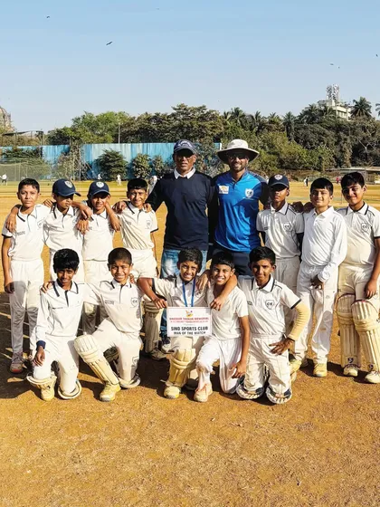 The full squad after a superb all-round effort in the U-12 MCA Bhaskar Thakur Memorial. Vedhas Ghate was the Player of The Match for his incredible 4-wicket haul.