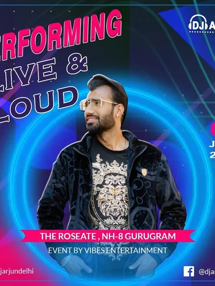 Performing at The Roseate, a luxury hotel on NH-8 in Gurugram. I am adept at creating a sophisticated party atmosphere for discerning clients.