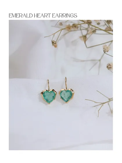 These Emerald Heart Earrings are a thoughtful Rakhi gift. They are part of my collection of timeless fine jewellery perfect for celebrating the bond you share with your sibling.