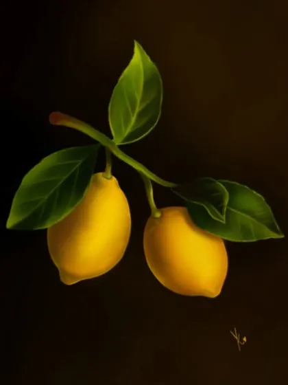 Besides portraits, I also paint other subjects. This digital still life of lemons was a study in how light interacts with form and color.