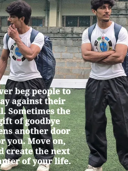 A motivational quote about moving on and creating the next chapter of your life, reflecting the mindset of a martial artist.